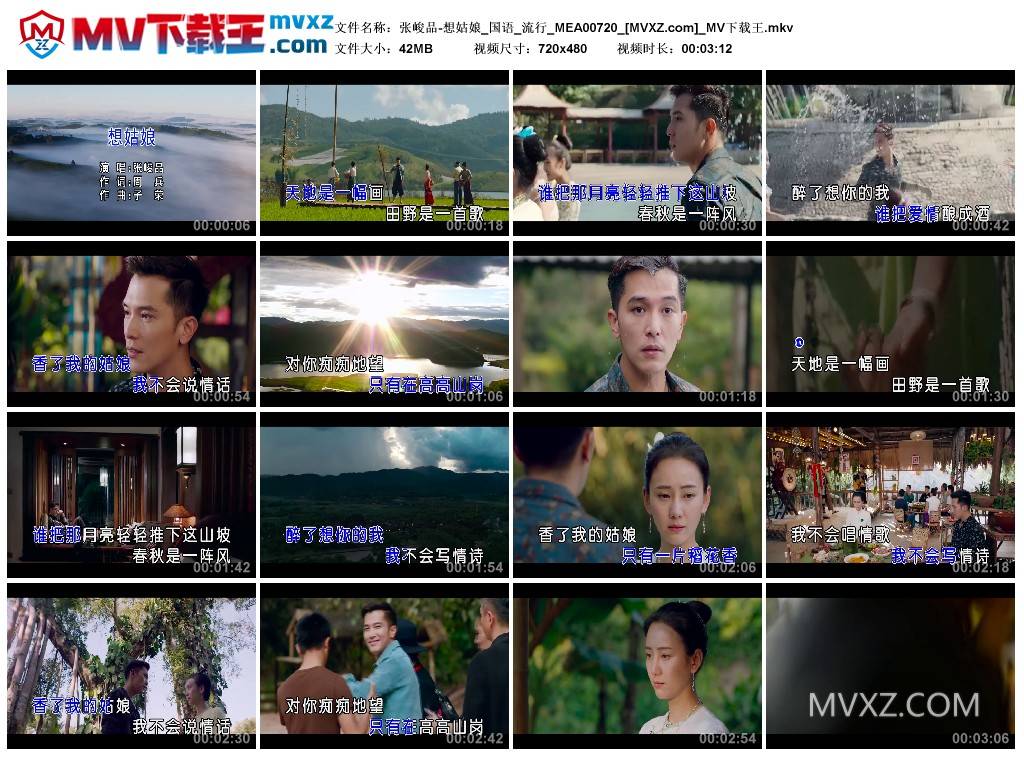 张峻品-想姑娘_国语_流行_MEA00720